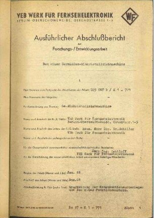 Germanium-Einkristallziehmaschine