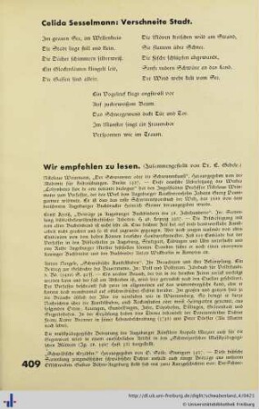 Wir empfehlen zu lesen.