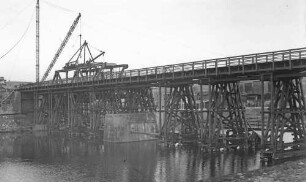 Stuttgart Bad Cannstatt Daimlerbrücke 1865a Behelfsbrücke Wiederaufbau