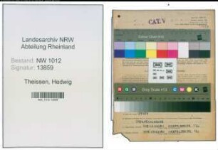 Entnazifizierung Hedwig Theissen , geb. 24.03.1913 (Sekretaerin)