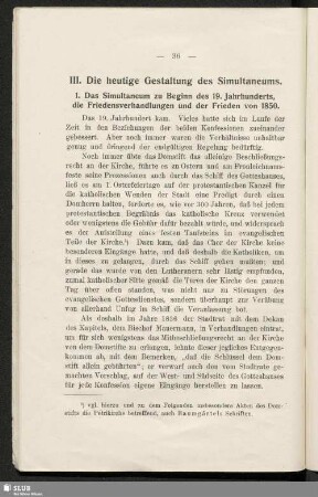 III. Die heutige Gestaltung des Simultaneums