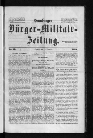 Zur Geschichte des Hamburger Bürger-Militairs.
