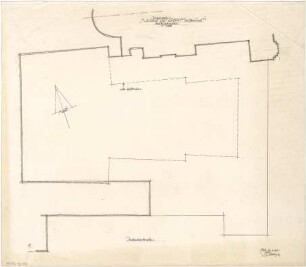 Gsaenger, Gustav; München, Theatinerstr.; Bayerisches Kultusministerium, Erweiterung - Vorprojekt Neubau (Baufluchtenplan)