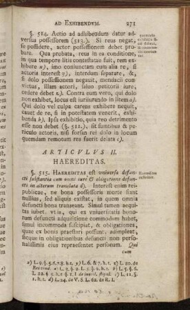 Articvlvs II. Haereditas.