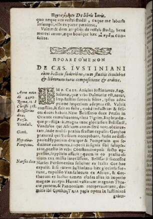 [...] De Cæs. Iustiniani [...]