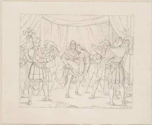 Zu Shakespeares "König Lear", Blatt 12, 5. Akt, 3. Szene: Lear mit der toten Cordelia auf den Armen