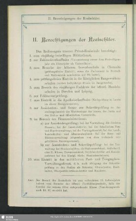 II. Berechtigungen der Realschüler