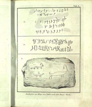 Tab. L. Inschriften am Wege von Sués nach dem Berge Sinai.