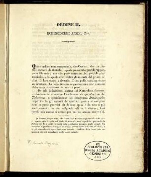 [4], [1], Text: [Fauna Del Regno Di Napoli Ossia Enumerazione Di Tutti Gli Animali Che Abitano Le Diverse Regioni Di Questo Regno E Le Acque Che Le Bagnano. [4]. [Animali Raggiati]. [1]