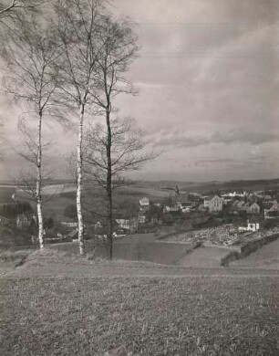 Großolbersdorf : Teilansicht mit Kirche und Friedhof