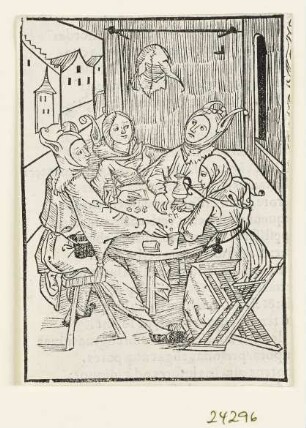Von Spielern, aus: Sebastian Brant, "Stultifera Navis", Basel 1498, S. LXXXV recto