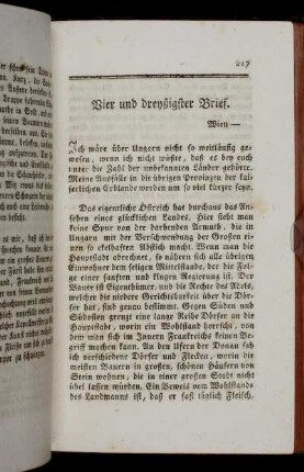 Vier und dreyßigster Brief. Wien