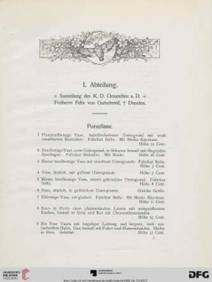 Porzellane (Nr. 1-69)