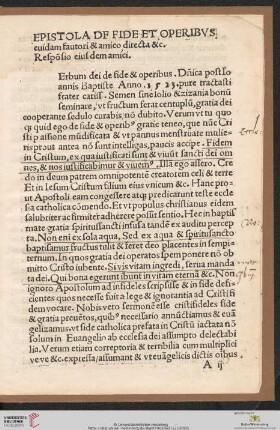 Epistola Df Fide Et Operibus