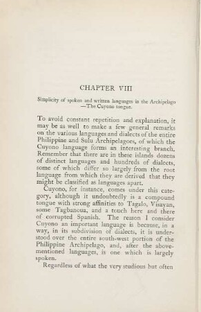 Chapter VIII. Simplicity of spoken and written languages in the Archipelago. - ...