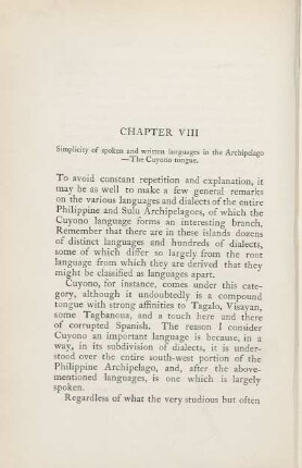 Chapter VIII. Simplicity of spoken and written languages in the Archipelago. - ...
