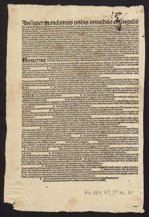 Insuper mandamus nobis omnibus et singulis