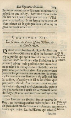 Chapitre XIII. Des femmes du palais & des officiers de la Garde-robbe