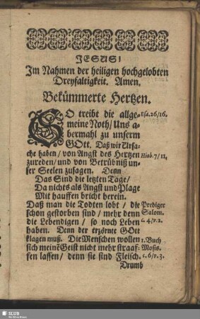 Bekümmerte Hertzen