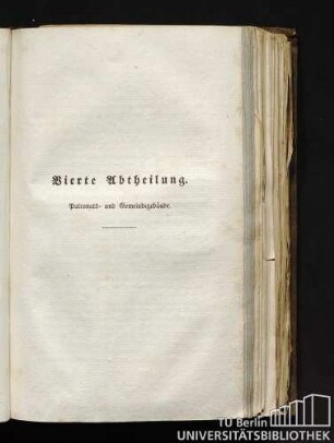 Vierte Abtheilung. Patronats- und Gemeindegebäude.