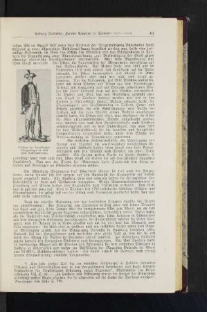 Uniform des bewaffneten Schützenkorps um 1808 (Alte Tuschzeichnung)