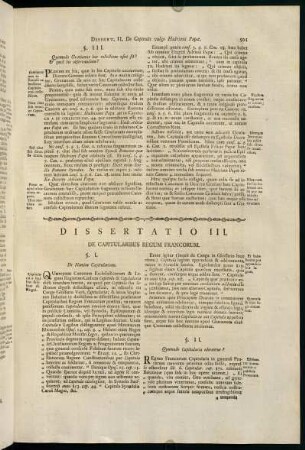 501-507, Dissertatio III. De Capitularibus Regum Francorum.