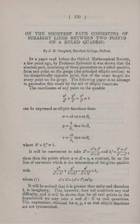 On the shortest path consisting of straight lines between two points on a ruled quadric.