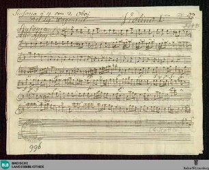Symphonies - Mus. Hs. 996 : vl (2), vla, ob (2), b; F; MicWka 402