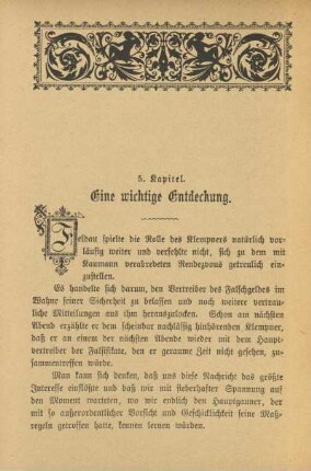 5. Kapitel. Eine wichtige Entdeckung