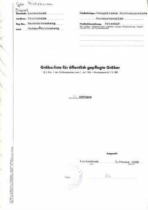 Lautenbach, Friedhof Bernhardsweiler