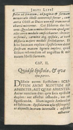 Cap. II. Quid sit Epistola, & quae eius partes.