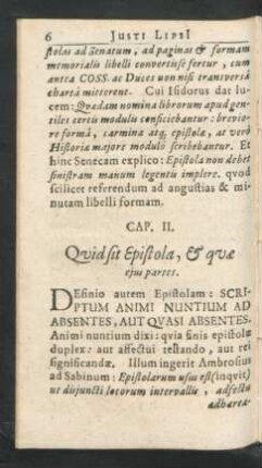 Cap. II. Quid sit Epistola, & quae eius partes.