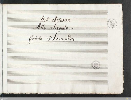 2: Artaserse (Stuttgarter Fassung) - HB XVII 730b : Atto Secondo
