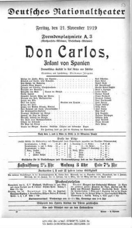 Don Carlos, Infant von Spanien