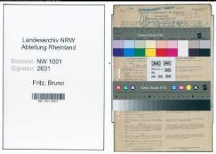 Entnazifizierung Bruno Fritz, geb. 20.05.1891 (Lehrer)