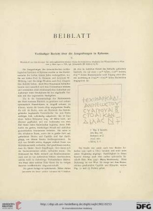 5.1902: Vorläufiger Bericht über die Ausgrabungen in Ephesus