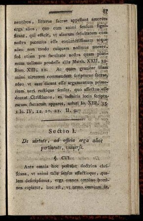 Sectio I. De virtute, ad officia erga alios pertinente, uniuerse.