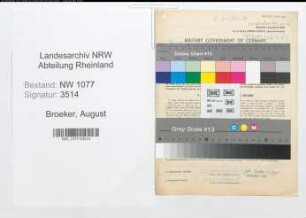 Entnazifizierung August Broeker , geb. 10.08.1905 (Polizist)