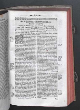 An deß Apostels Bartholomaei Tag.