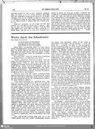Werbe durch das Schaufenster