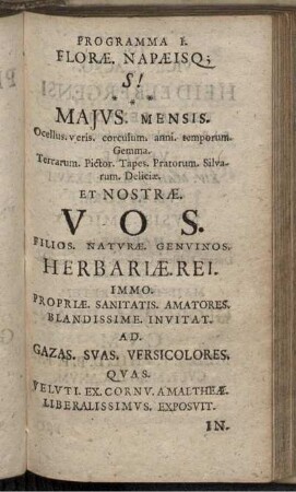 Programma I-III Artis Herbariae Amasiis ...