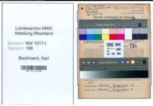 Entnazifizierung Karl Bachmann , geb. 20.01.1891 (Anstreichermeister)
