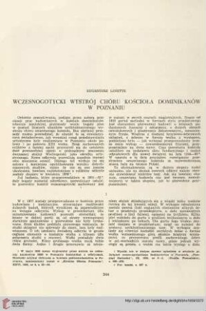 21: Wczesnogotycki wystrój chóru kościoła dominikanów w Poznaniu