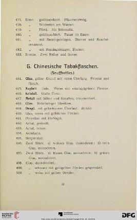 Chinesische Tabakflaschen (Nr. 484-513)