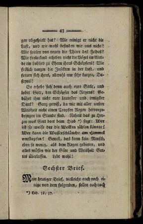 Sechster Brief. - Zehnter Brief.