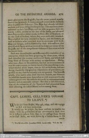 Capt. Lemuel Gulliver's Voyage To Liliput