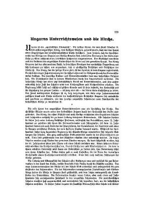 Ungarns Unterrichtswesen und die Kirche