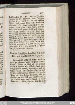 Von der Englischen Krankheit der Kinder, und den Heilmitteln dagegen.