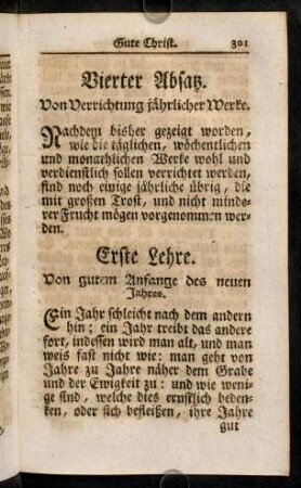 301-331, Vierter Absatz. Von Verrichtung jaehrlicher Werke.