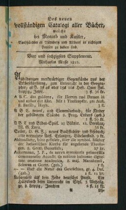 1-62, Vier und sechzigstes Supplement